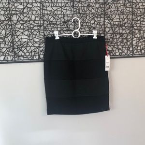 Elle Black Striped Pencil Skirt